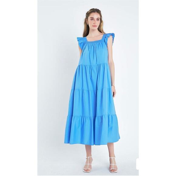 Anthropologie English Factory Women's Ruffle Detail Midi Dress, Size Sma… - Picture 1 of 11